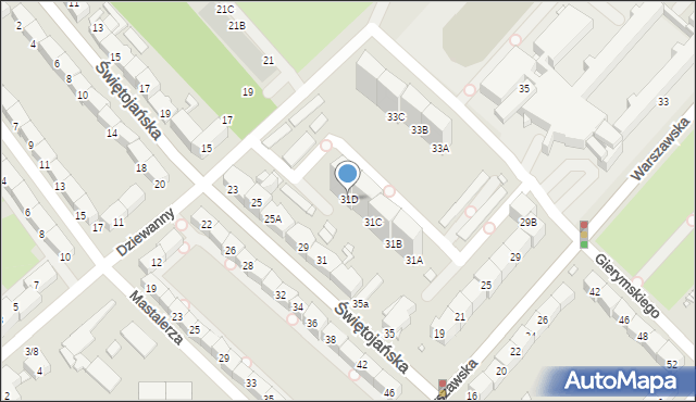 Gliwice, Warszawska, 31D, mapa Gliwic