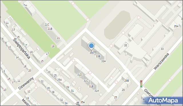 Gliwice, Warszawska, 33C, mapa Gliwic