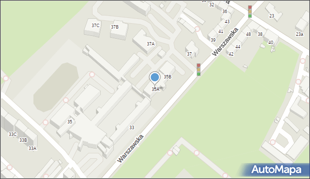 Gliwice, Warszawska, 35A, mapa Gliwic