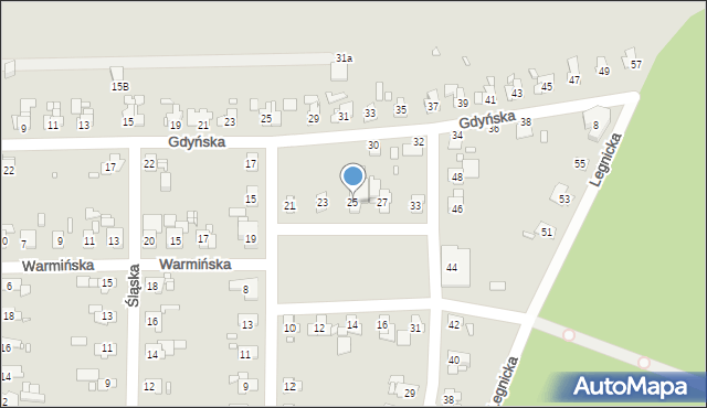 Gliwice, Warmińska, 25, mapa Gliwic