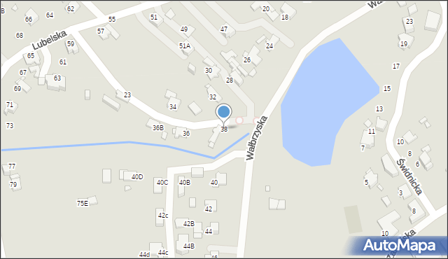 Gliwice, Wałbrzyska, 38, mapa Gliwic