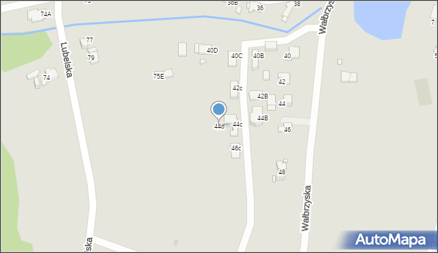 Gliwice, Wałbrzyska, 44d, mapa Gliwic