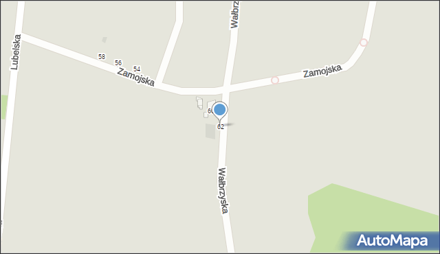 Gliwice, Wałbrzyska, 62, mapa Gliwic