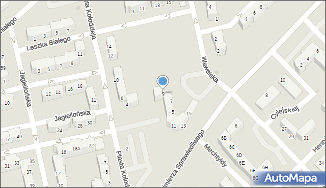 Głogów, Wawelska, 9, mapa Głogów