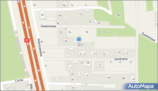 Głuchów, Warszawska, 50, mapa Głuchów