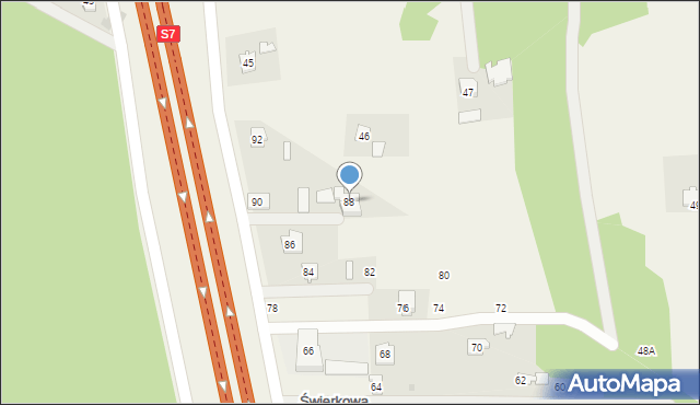 Głuchów, Warszawska, 88, mapa Głuchów