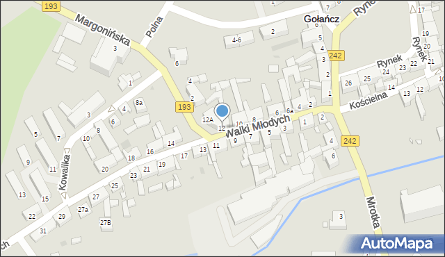 Gołańcz, Walki Młodych, 12, mapa Gołańcz