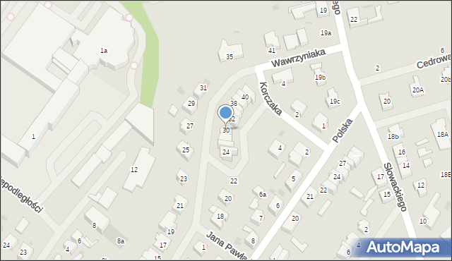 Goleniów, Wawrzyniaka Piotra, ks., 30, mapa Goleniów