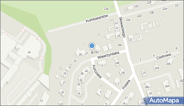 Goleniów, Wawrzyniaka Piotra, ks., 39, mapa Goleniów
