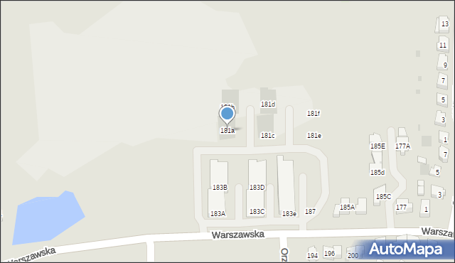 Gorzów Wielkopolski, Warszawska, 181a, mapa Gorzów Wielkopolski