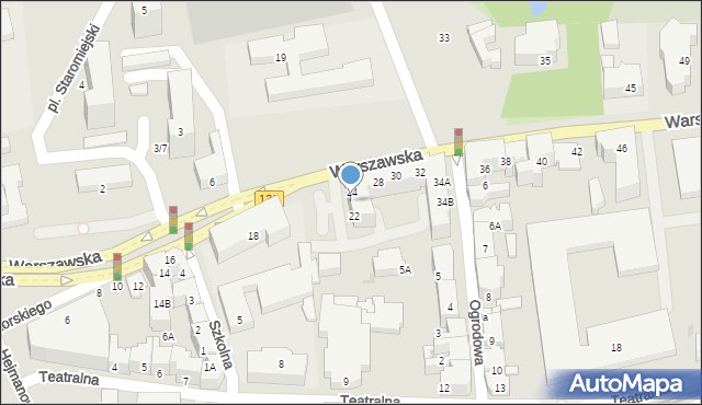 Gorzów Wielkopolski, Warszawska, 22A, mapa Gorzów Wielkopolski