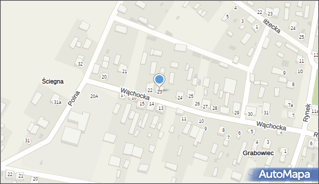 Grabowiec, Wąchocka, 23, mapa Grabowiec