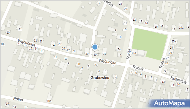 Grabowiec, Wąchocka, 30, mapa Grabowiec