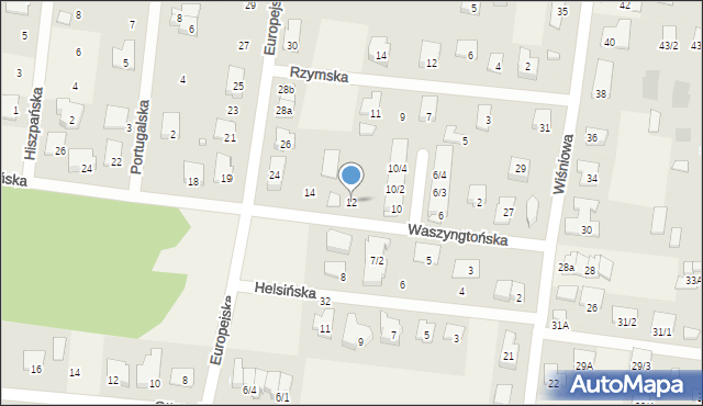 Grabówka, Waszyngtońska, 12, mapa Grabówka