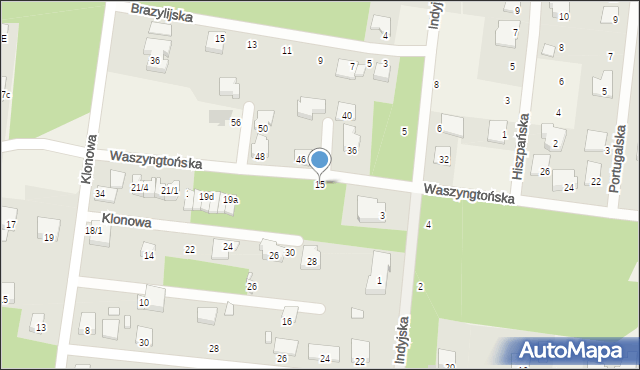 Grabówka, Waszyngtońska, 15, mapa Grabówka
