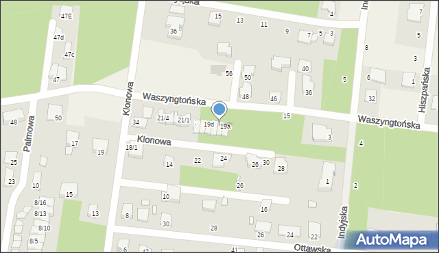 Grabówka, Waszyngtońska, 19b, mapa Grabówka