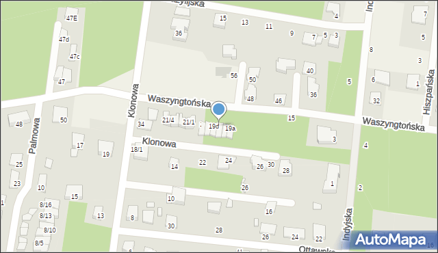 Grabówka, Waszyngtońska, 19c, mapa Grabówka