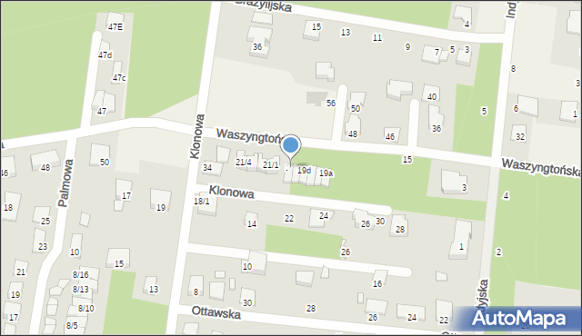 Grabówka, Waszyngtońska, 19f, mapa Grabówka