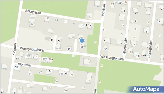 Grabówka, Waszyngtońska, 36, mapa Grabówka