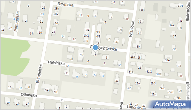 Grabówka, Waszyngtońska, 5, mapa Grabówka