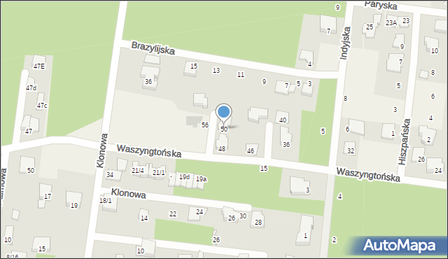 Grabówka, Waszyngtońska, 50, mapa Grabówka