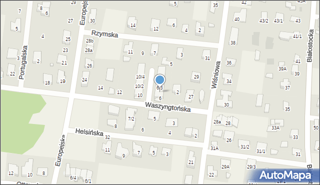 Grabówka, Waszyngtońska, 6/2, mapa Grabówka