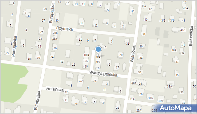 Grabówka, Waszyngtońska, 6/4, mapa Grabówka