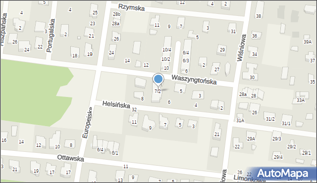 Grabówka, Waszyngtońska, 7/2, mapa Grabówka