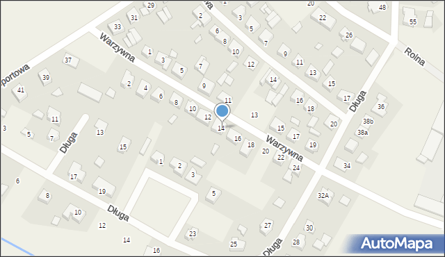 Granowo, Warzywna, 14, mapa Granowo