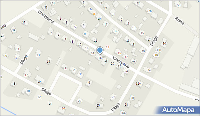 Granowo, Warzywna, 16, mapa Granowo