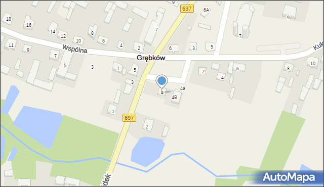 Grębków, Warszawska, 4, mapa Grębków