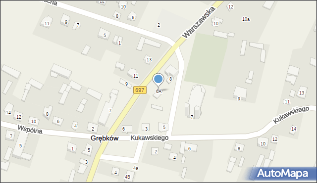 Grębków, Warszawska, 6A, mapa Grębków