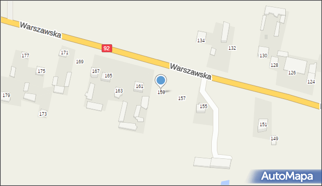Gręzów, Warszawska, 159, mapa Gręzów