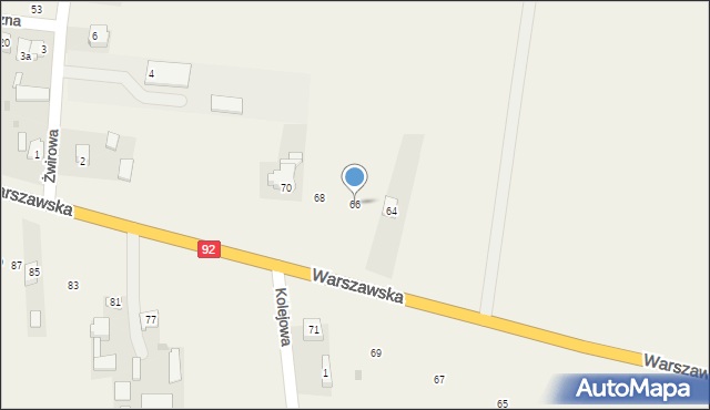 Gręzów, Warszawska, 66, mapa Gręzów