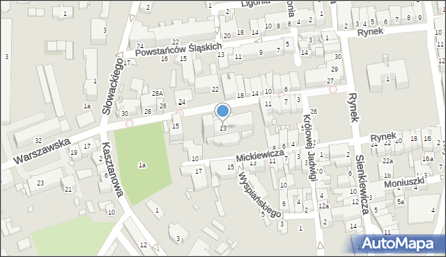 Grodków, Warszawska, 13, mapa Grodków