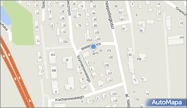 Grójec, Walecznych, 40, mapa Grójec