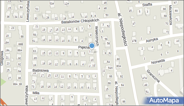 Grójec, Walecznych, 8, mapa Grójec