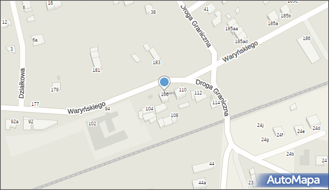 Grudziądz, Waryńskiego Ludwika, 106, mapa Grudziądza