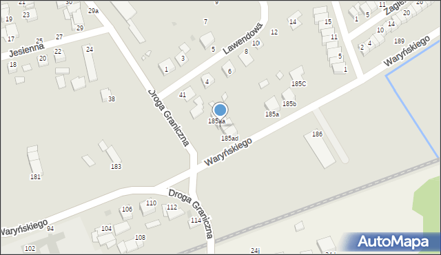 Grudziądz, Waryńskiego Ludwika, 185ab, mapa Grudziądza