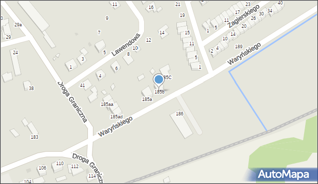 Grudziądz, Waryńskiego Ludwika, 185b, mapa Grudziądza