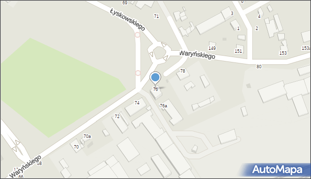 Grudziądz, Waryńskiego Ludwika, 76, mapa Grudziądza