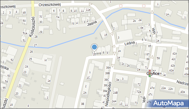 Gryfice, Wałowa, 10, mapa Gryfice