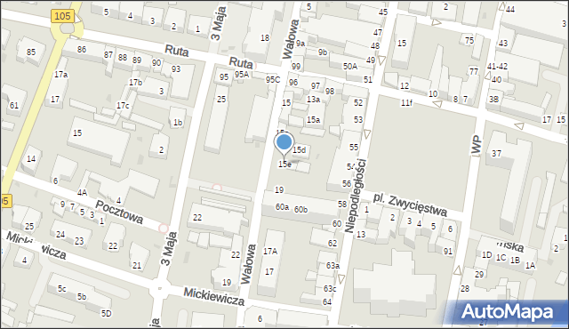 Gryfice, Wałowa, 15e, mapa Gryfice