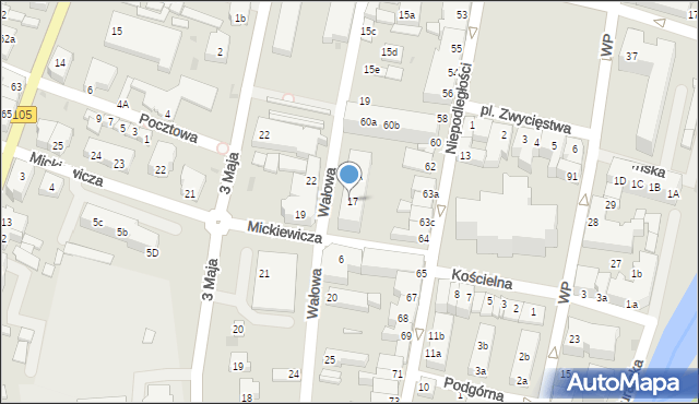 Gryfice, Wałowa, 17B, mapa Gryfice