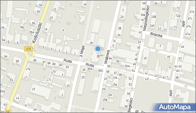 Gryfice, Wałowa, 18, mapa Gryfice