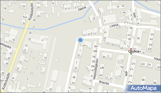 Gryfice, Wałowa, 1A, mapa Gryfice