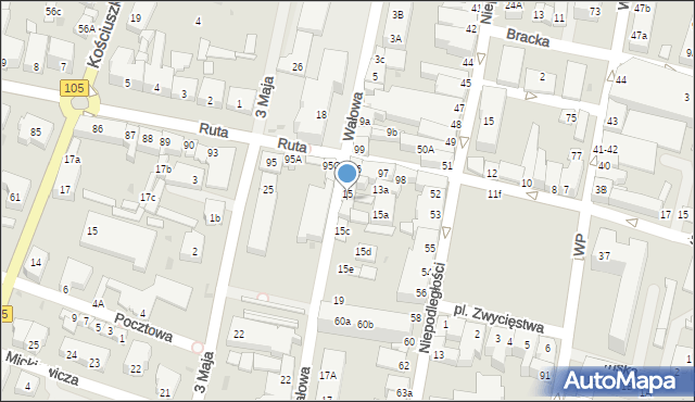 Gryfice, Wałowa, 21, mapa Gryfice