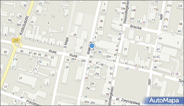 Gryfice, Wałowa, 9, mapa Gryfice