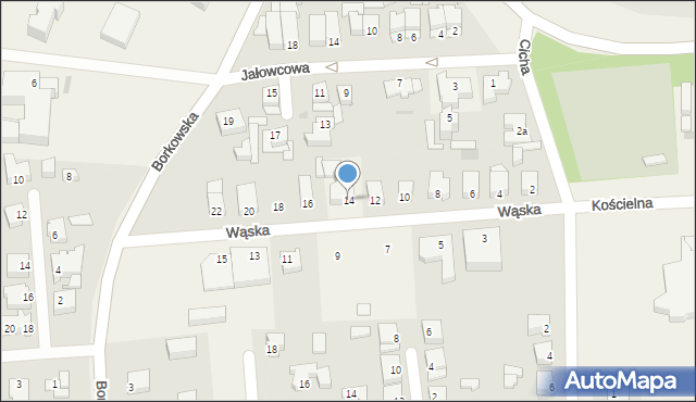 Grzybowo, Wąska, 14, mapa Grzybowo