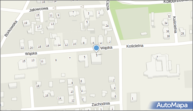 Grzybowo, Wąska, 3, mapa Grzybowo